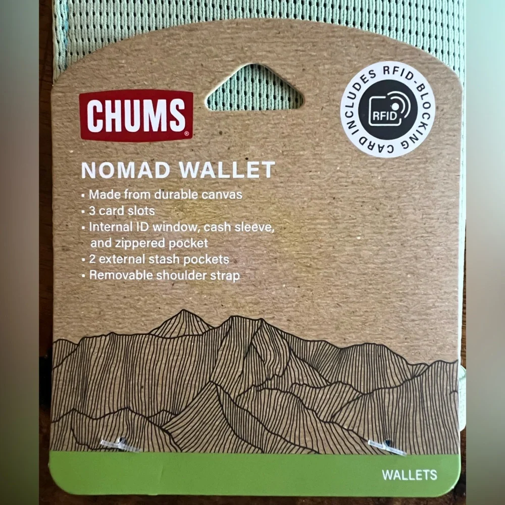Chums Nomad Wallet in Teal with RFID blocking card - Picture 6 of 7